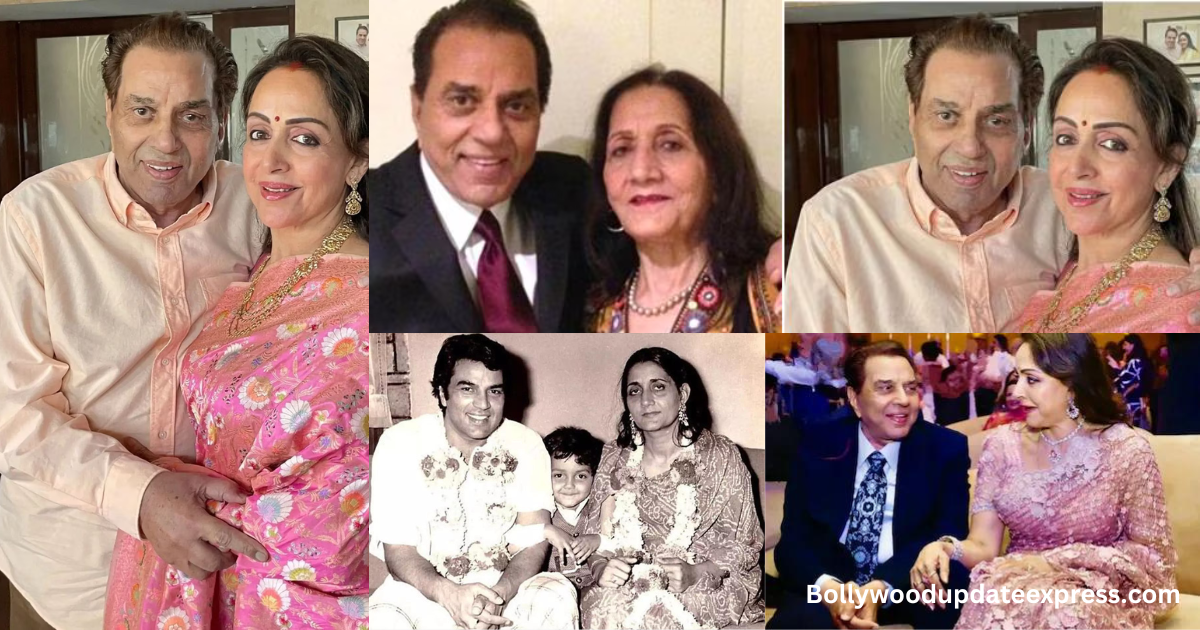 धर्मेंद्र अपनी दोनों पत्नियों के साथ (Dharmendra with both his wives)